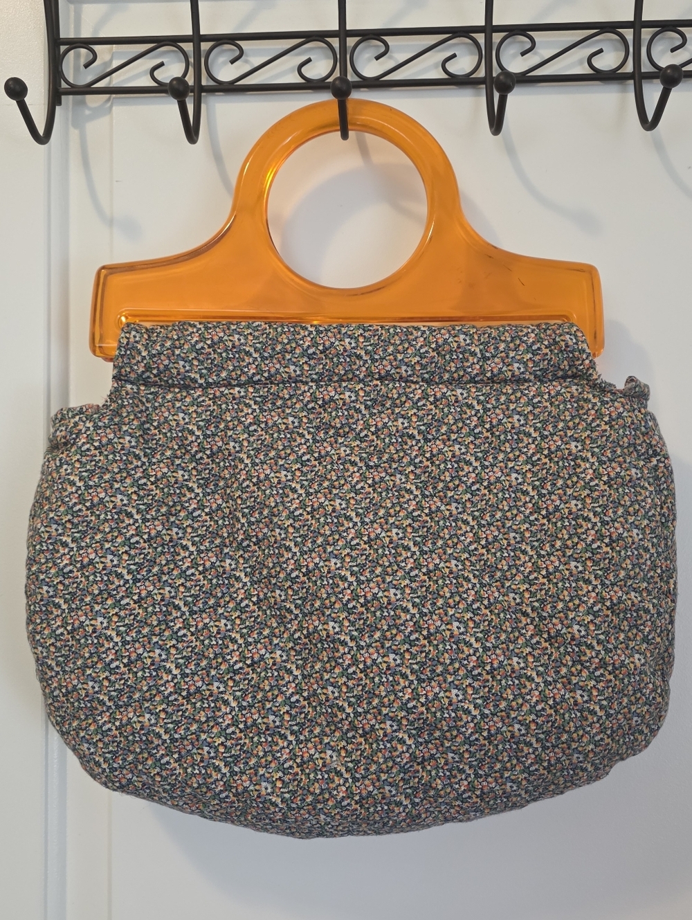 Vintage Floral Quilted Bag For Yarn Storage